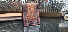 Load image into Gallery viewer, Basket Stamped, Serpentine Pattern money clip wallet