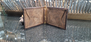 Basket Stamped, Serpentine Pattern money clip wallet