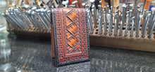 Load image into Gallery viewer, Money clip wallet with hand cut basket pattern.